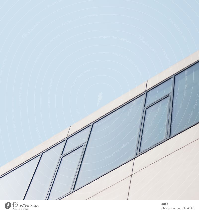 Tendenz steigend Studium Wirtschaft Karriere Fortschritt Zukunft Hochhaus Bankgebäude Gebäude Architektur Fassade Fenster Beton Glas Linie eckig einfach modern