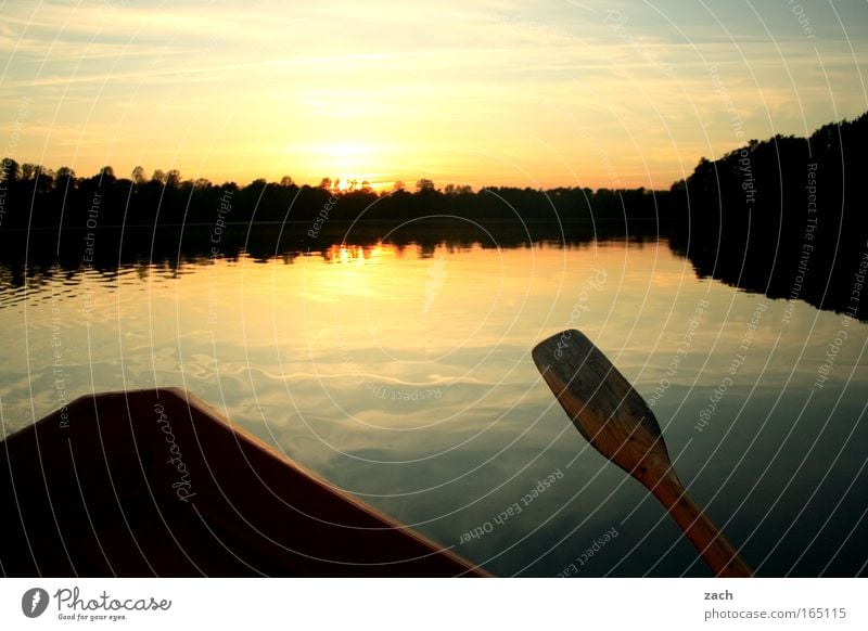 Abends auf´m See Farbfoto Außenaufnahme Menschenleer Textfreiraum oben Dämmerung Reflexion & Spiegelung Sonnenlicht Sonnenaufgang Sonnenuntergang Gegenlicht