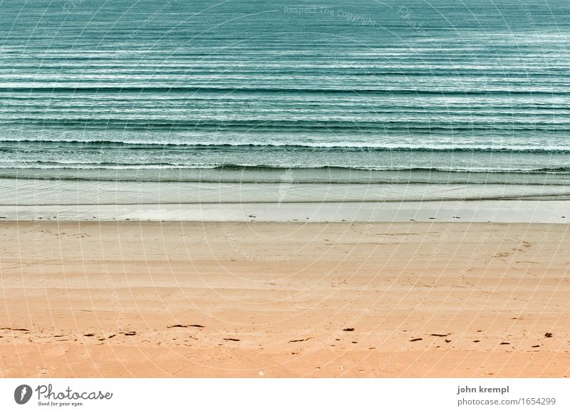 Strandverlauf Wellen Küste Nordsee Meer Sandstrand Schottland Freundlichkeit maritim Glück Zufriedenheit Lebensfreude Romantik Fernweh Einsamkeit Erholung