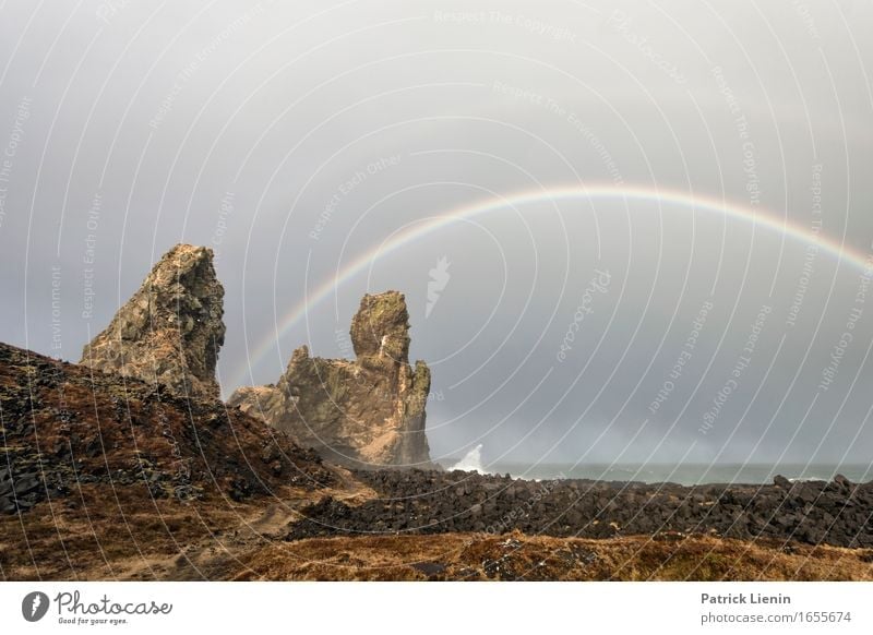 Double Rainbow schön Leben Ferien & Urlaub & Reisen Abenteuer Strand Meer Insel Umwelt Natur Landschaft Erde Himmel Wolken Gewitterwolken Frühling Klima