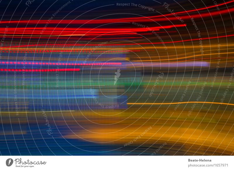 Speedy Nachtleben Umwelt Tokyo Japan Hauptstadt Fußgängerzone Verkehr Verkehrswege Autofahren Straße Fahrzeug Bewegung exotisch fantastisch Unendlichkeit blau