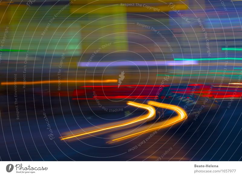 Rushhour Tokyo Stadtzentrum Straßenverkehr Autofahren ästhetisch Bewegung Geschwindigkeit kaufen Ferien & Urlaub & Reisen Kraft Lichterscheinung Lichtspiel