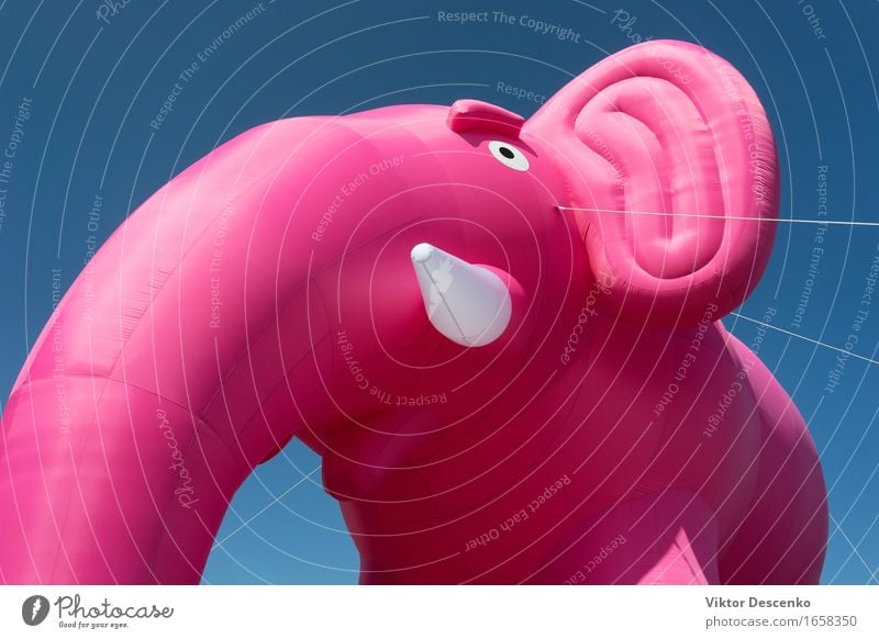 Aufblasbarer rosa Elefant mit weißen Stoßzähnen Design Freude Glück schön Dekoration & Verzierung Feste & Feiern Geburtstag Luftballon Herz fliegen Lächeln