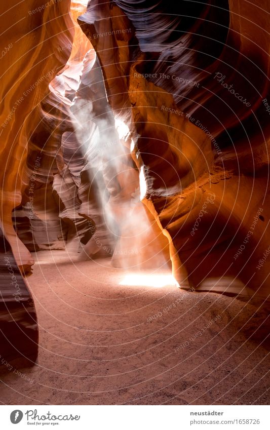 Antelope Canyon VI Natur Erde Sand Sonne Sonnenlicht Schlucht Stein ästhetisch gelb orange Einsamkeit Abenteuer Lichterscheinung Lichtschein Lichtspiel