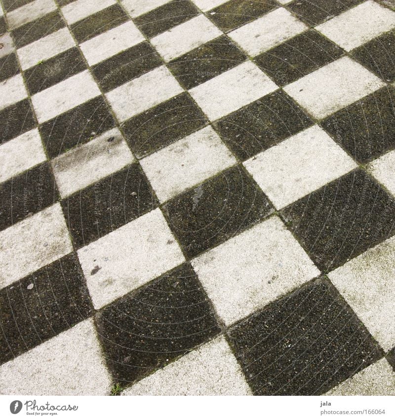chequered Gedeckte Farben Außenaufnahme Menschenleer Tag Platz grau schwarz weiß Boden Beton Fliesen u. Kacheln kariert Quadrat Muster Strukturen & Formen