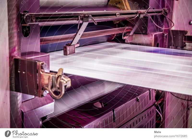 Rollenoffset I Drucker Maschine Druckmaschine Technik & Technologie Metall leuchten dunkel Klischee violett rosa Kraft fleißig Leistung Farbfoto