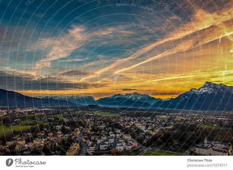 Salzburg Hohen Festung Leben harmonisch Ferien & Urlaub & Reisen Tourismus Ausflug Abenteuer Ferne Freiheit Städtereise Schnee Umwelt Natur Landschaft Himmel