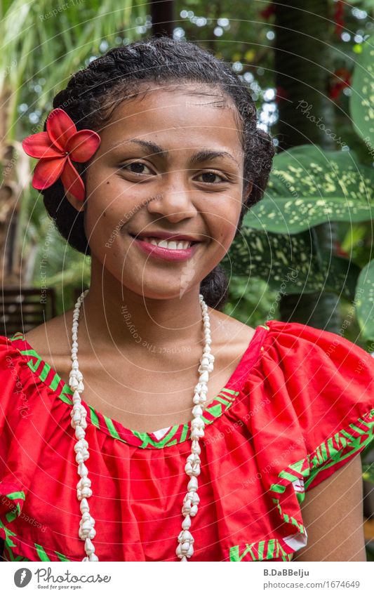 Bula, welcome to Fiji schön Ferien & Urlaub & Reisen Ferne Mensch feminin Junge Frau Jugendliche Erwachsene 1 18-30 Jahre Lächeln leuchten exotisch