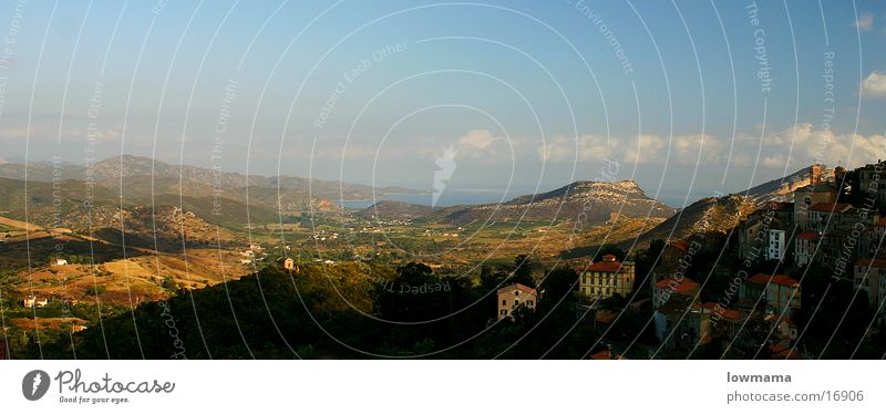 10 Uhr Blick von Oletta (Korsika) Korse Frankreich Meer Sonnenaufgang Physik See Europa Corse Corsica Insel Inselblick Landschaft Wärme blau Himmel