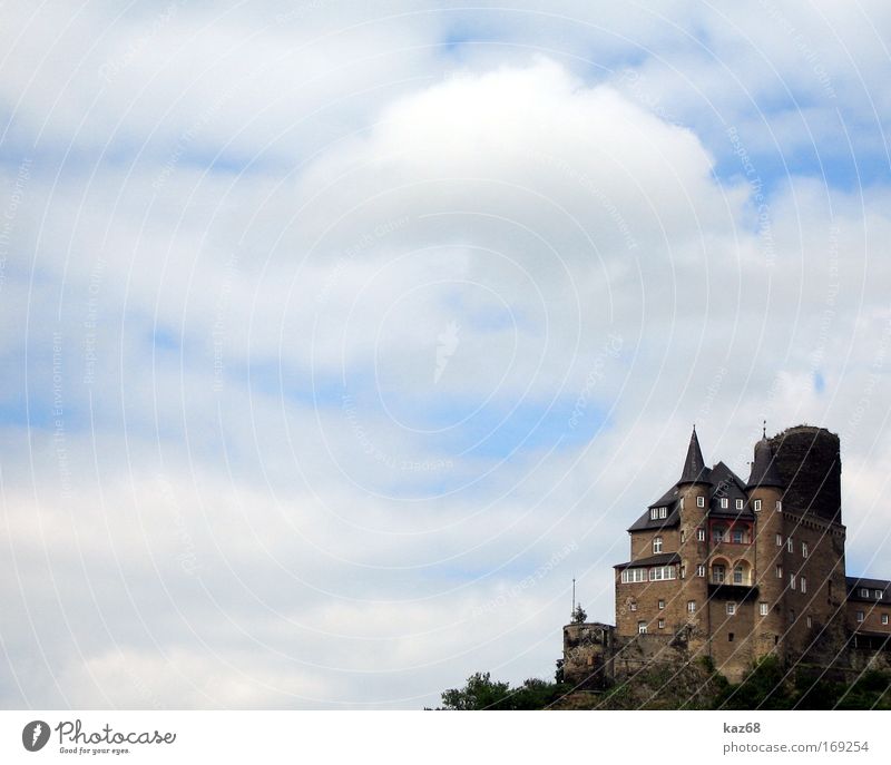 Burg Katz Wehrburg katz Wolken Hexe Rhein Festung Ferien & Urlaub & Reisen Himmel Gemäuer Aussichtsturm Zoll bezahlen Eingang historisch Märchen Historismus