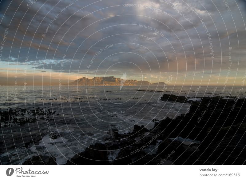 Tafelberg Farbfoto Außenaufnahme Menschenleer Textfreiraum oben Tag Ferien & Urlaub & Reisen Ferne Städtereise Strand Meer Umwelt Urelemente Erde Sand Wasser