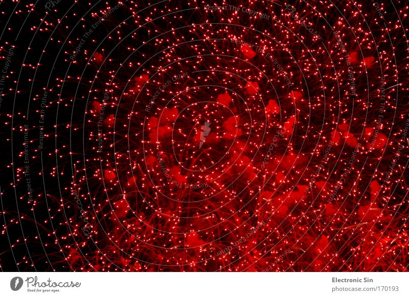 Rotes Sternenmeer Farbfoto Außenaufnahme Luftaufnahme abstrakt Muster Menschenleer Nacht Kontrast Lichterscheinung Froschperspektive Zentralperspektive Totale