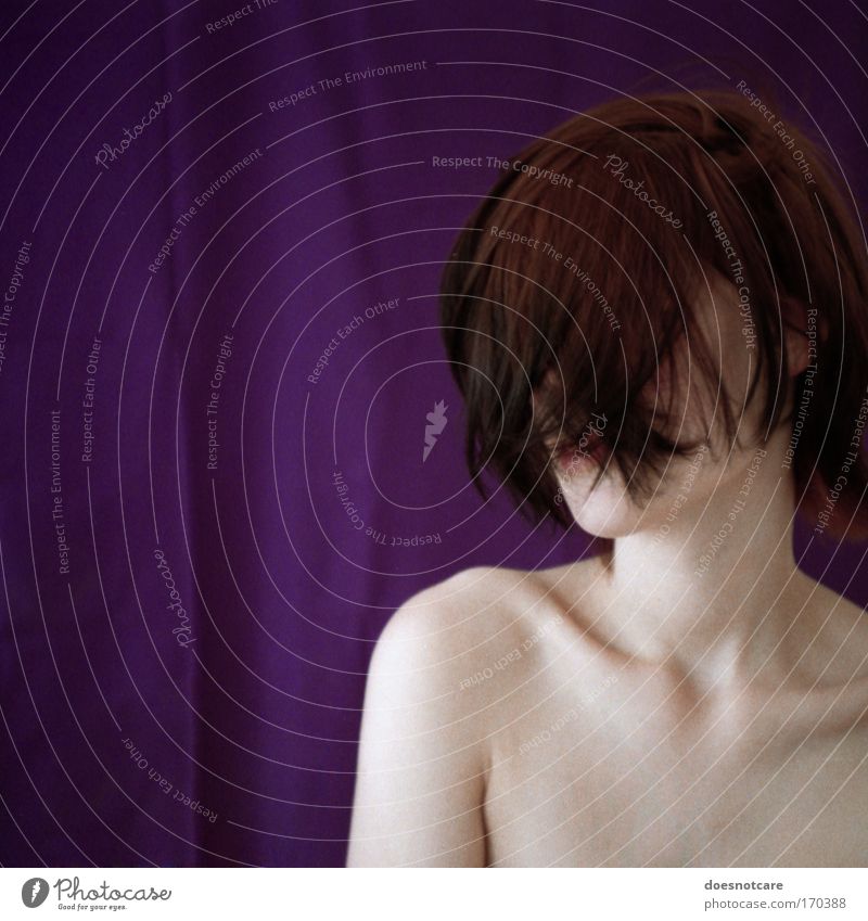 Amourissima. Mensch feminin Junge Frau Jugendliche Erwachsene Haut Haare & Frisuren 1 18-30 Jahre ästhetisch Erotik schön nackt dünn weich violett Einsamkeit