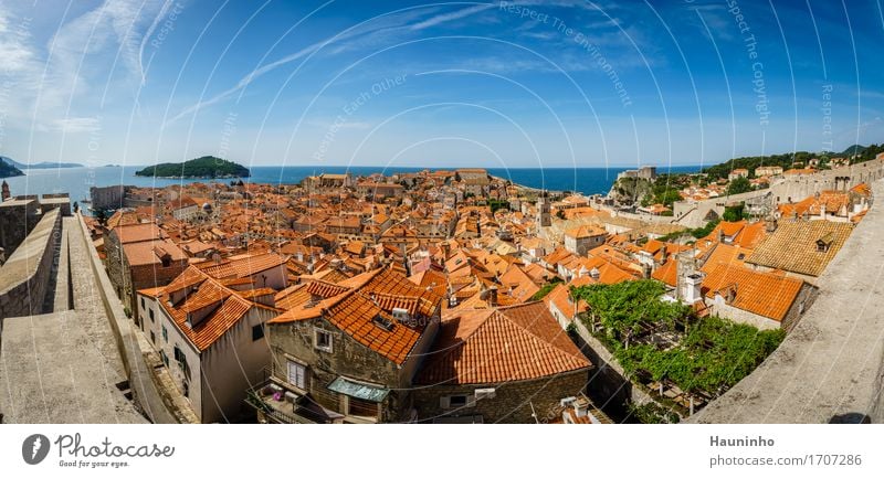 Dubrovnik XV Ferien & Urlaub & Reisen Sightseeing Städtereise Himmel Sommer Schönes Wetter Pflanze Meer Insel Kroatien Kleinstadt Hafenstadt Stadtzentrum