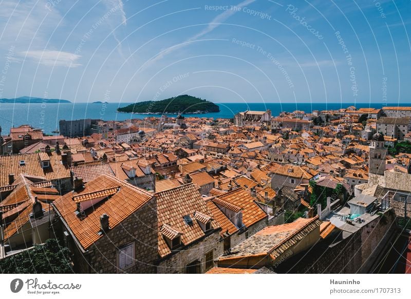 Dubrovnik XVl Ferien & Urlaub & Reisen Sightseeing Städtereise Natur Himmel Sommer Schönes Wetter Pflanze Meer Insel Kroatien Stadt Hafenstadt Altstadt Haus