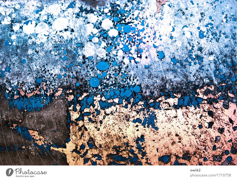 Aus der Tiefe Kunst Kunstwerk Gemälde Metall rebellisch trashig verrückt wild blau braun orange schwarz weiß Kraft bizarr chaotisch Desaster Energie