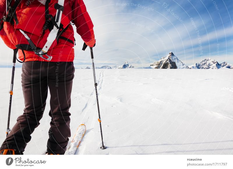 Bergsteiger auf einem Gletscher Matterhorn Zermatt die Schweiz Ferien & Urlaub & Reisen Ausflug Abenteuer Expedition Winter Schnee Berge u. Gebirge Sport