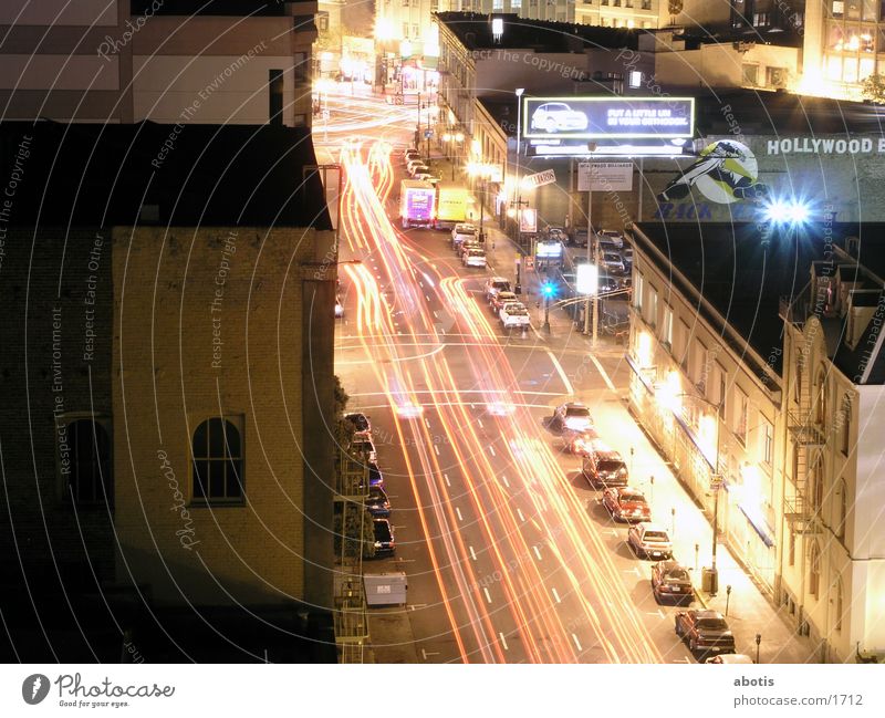 nächtlicher Stadtverkehr San Francisco Nacht Verkehr Langzeitbelichtung Nordamerika Traffic Lights Licht Verzerrung