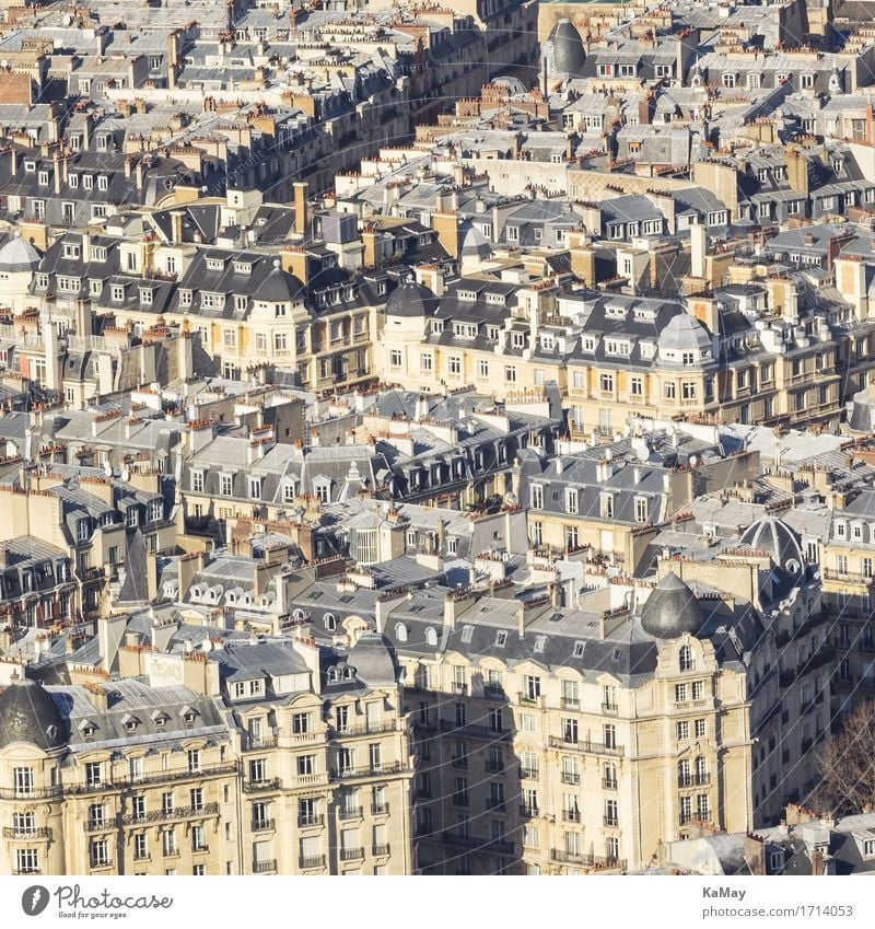 Häusermeer von Paris Frankreich Europa Hauptstadt Stadtzentrum Altstadt Menschenleer Haus Bauwerk Gebäude Architektur alt Bekanntheit historisch eng bevölkert