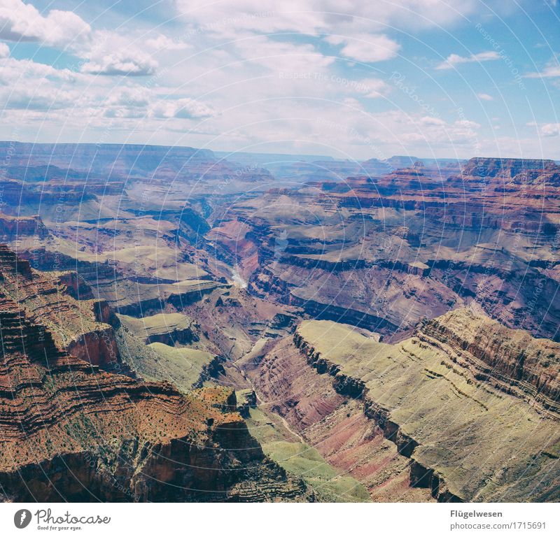 Beautiful Amerika (q) Himmel Wolken Tag Schatten Berge u. Gebirge Grand Canyon USA Landschaft Pflanze Tier Aussicht Ferne Menschenleer Sträucher Vulkankrater