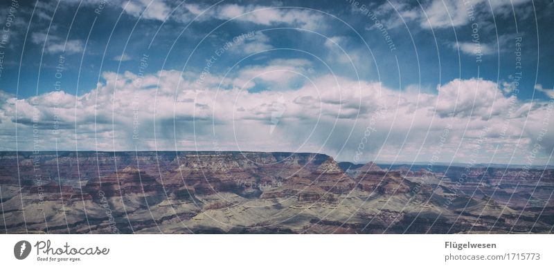 Beautiful Amerika (f) Himmel Wolken Tag Schatten Berge u. Gebirge Grand Canyon USA Landschaft Pflanze Tier Aussicht Ferne Menschenleer Sträucher Vulkankrater