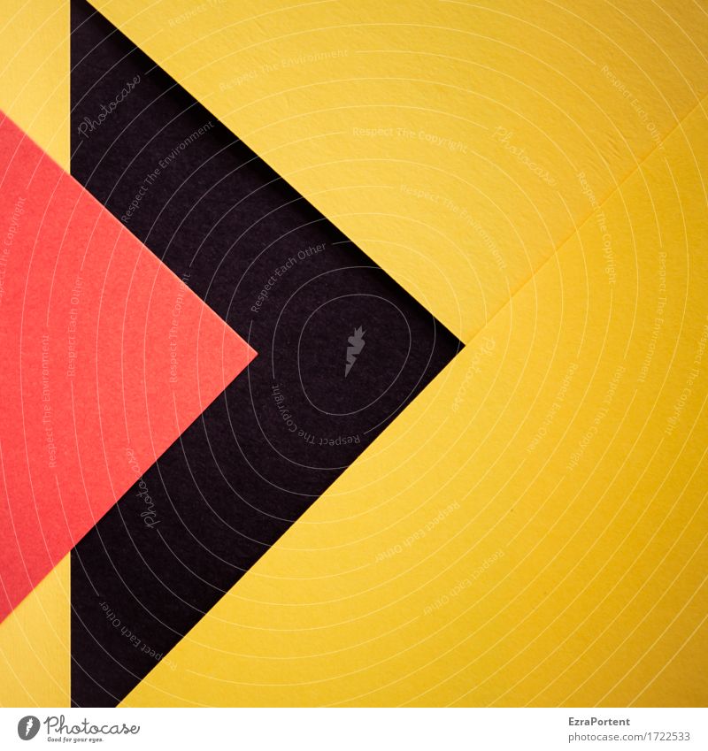 R>s>G Papier Dekoration & Verzierung Zeichen Schilder & Markierungen Hinweisschild Warnschild Linie Pfeil gelb rot schwarz ästhetisch Design Farbe Werbung