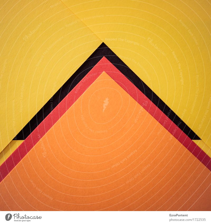 OrsG^^^GsrO Papier Dekoration & Verzierung Zeichen Linie Pfeil Streifen ästhetisch eckig mehrfarbig gelb orange rot schwarz Design Farbe Ziel Pyramide Geometrie
