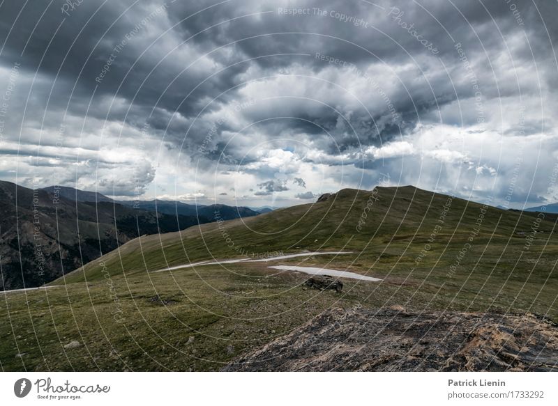 Tundra-Landschaft schön Ferien & Urlaub & Reisen Tourismus Abenteuer Sommer Schnee Berge u. Gebirge Umwelt Natur Urelemente Erde Himmel Wolken Gewitterwolken