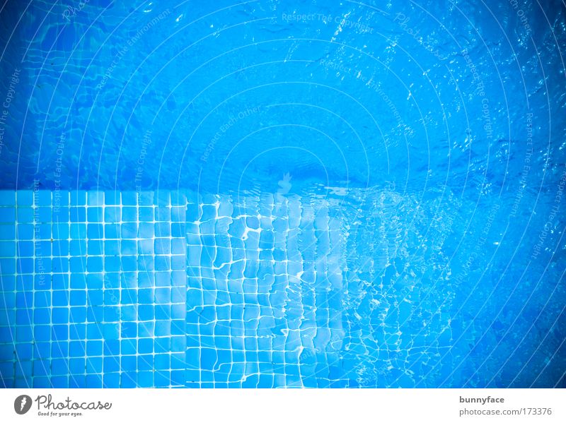 Der Pool Farbfoto Gedeckte Farben Außenaufnahme Strukturen & Formen Menschenleer Tag Reflexion & Spiegelung Vogelperspektive blau Schwimmbad Erfrischung