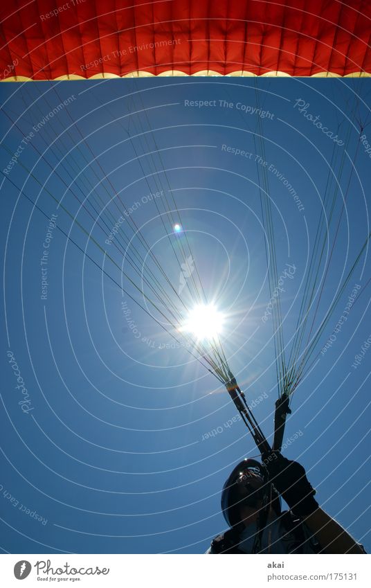 Jetzt! Farbfoto Außenaufnahme Tag Reflexion & Spiegelung Lichterscheinung Sonnenlicht Sonnenstrahlen Gegenlicht Zentralperspektive Oberkörper Blick nach oben