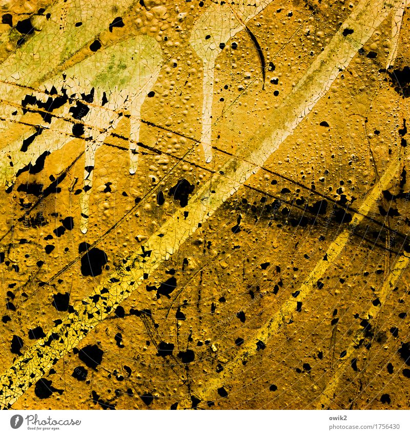 Luxusproblem Kunstwerk Gemälde trashig verrückt gelb gold schwarz Aggression bizarr chaotisch Design Farbe Kraft Kreativität Vergänglichkeit wild Zahn der Zeit