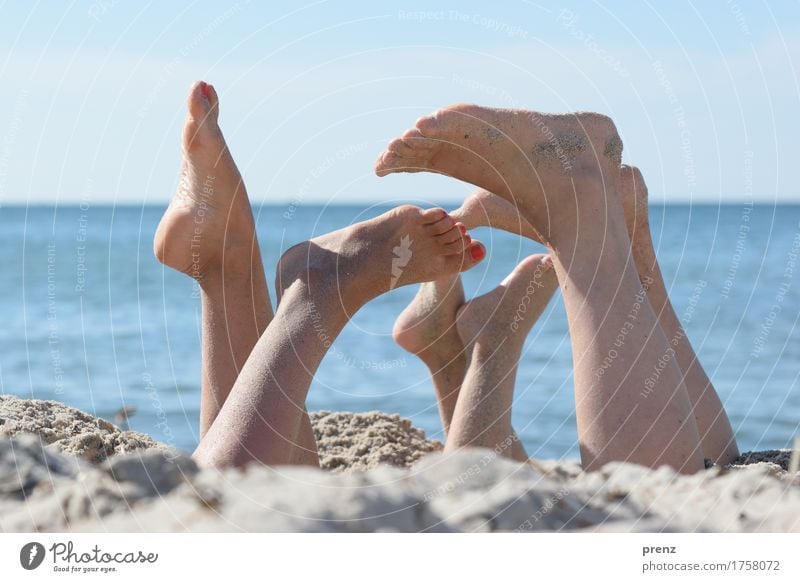Beinarbeit Mensch feminin Familie & Verwandtschaft Freundschaft Jugendliche Erwachsene Beine Fuß 3 18-30 Jahre Landschaft Sand Frühling Sommer Schönes Wetter