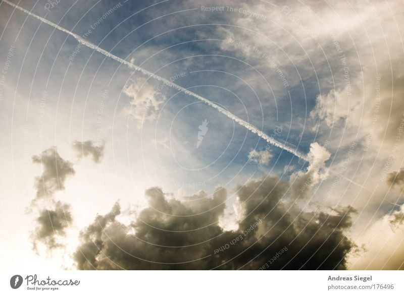 Sommerwolken Farbfoto Außenaufnahme Menschenleer Textfreiraum oben Licht Schatten Kontrast Sonnenlicht Umwelt Natur Luft nur Himmel Wolken Klima Klimawandel