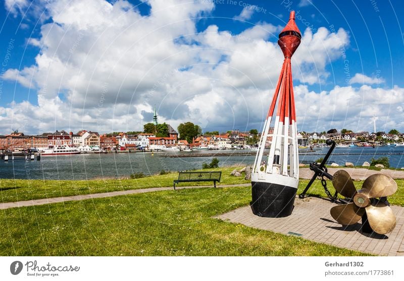 Hafenpanorama von Kappeln an der Schlei Angeln Ferien & Urlaub & Reisen Tourismus Ausflug Natur Wasser Sommer Küste Fjord Ostsee Stadt Hafenstadt
