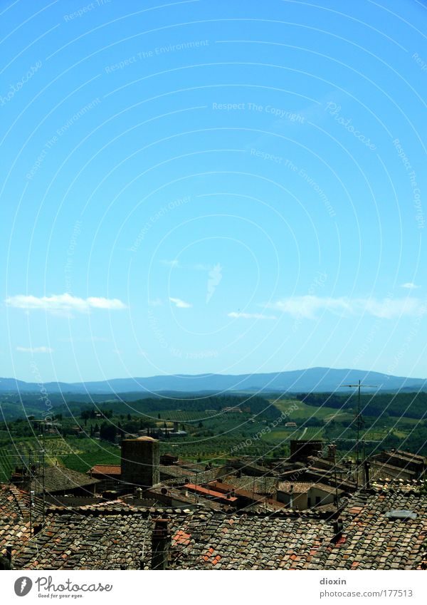 Die Dächer von San Gimignano Farbfoto Außenaufnahme Menschenleer Textfreiraum oben Zentralperspektive Erholung ruhig Ferien & Urlaub & Reisen Tourismus Ausflug