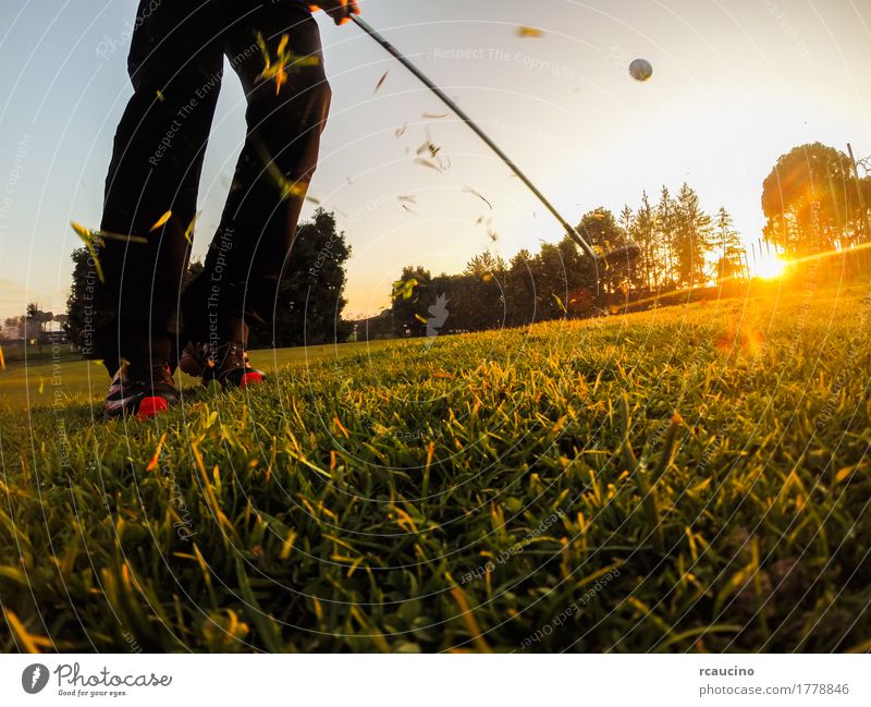 Golf: Kurzes Spiel mit einem Wedge Iron Club. Lifestyle Freude Erholung Freizeit & Hobby Spielen Ferien & Urlaub & Reisen Sonne Disco Sport Erfolg Mensch Mann