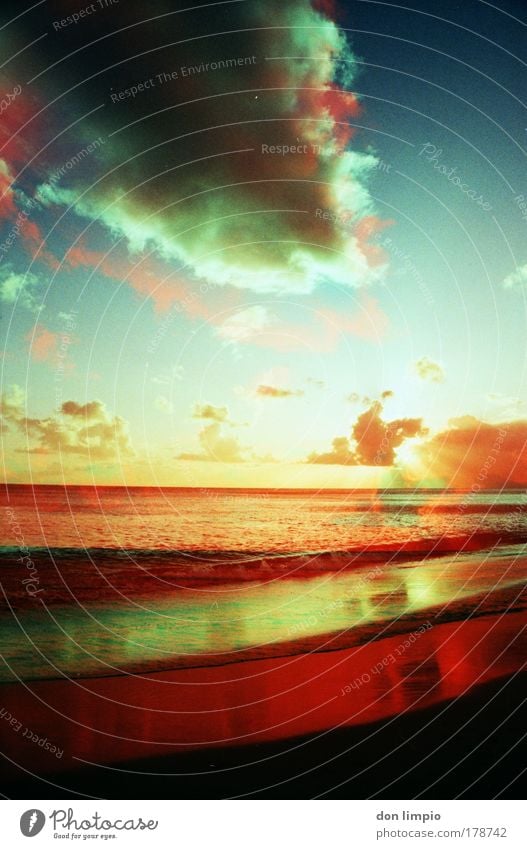 rotes meer Farbfoto Außenaufnahme Experiment abstrakt Menschenleer Abend Reflexion & Spiegelung Sonnenlicht Sonnenstrahlen Sonnenaufgang Sonnenuntergang