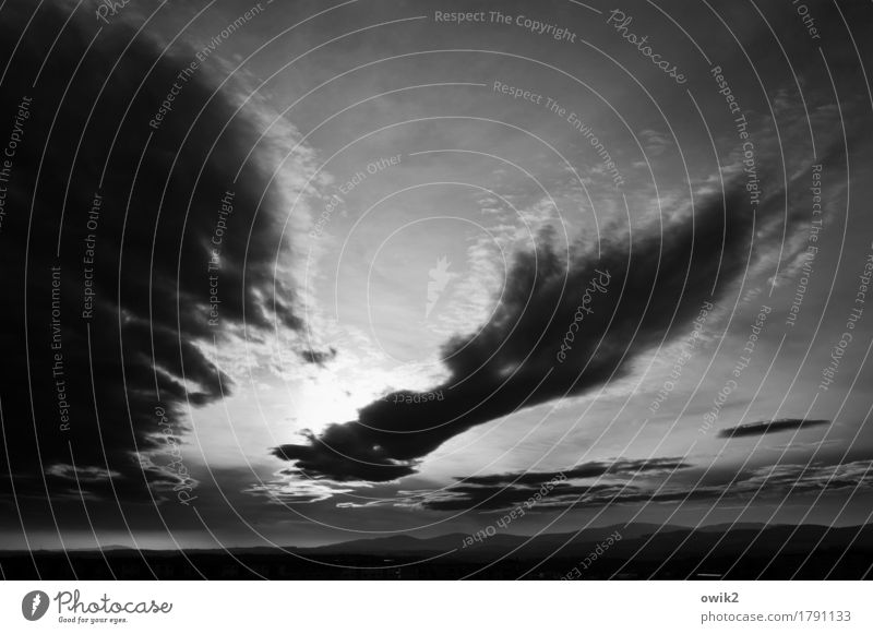 Über den Bergen Ferne Freiheit Umwelt Natur Landschaft Luft Himmel Wolken Horizont Klima Schönes Wetter Wind Berge u. Gebirge Lausitz Lausitzer Bergland Sachsen