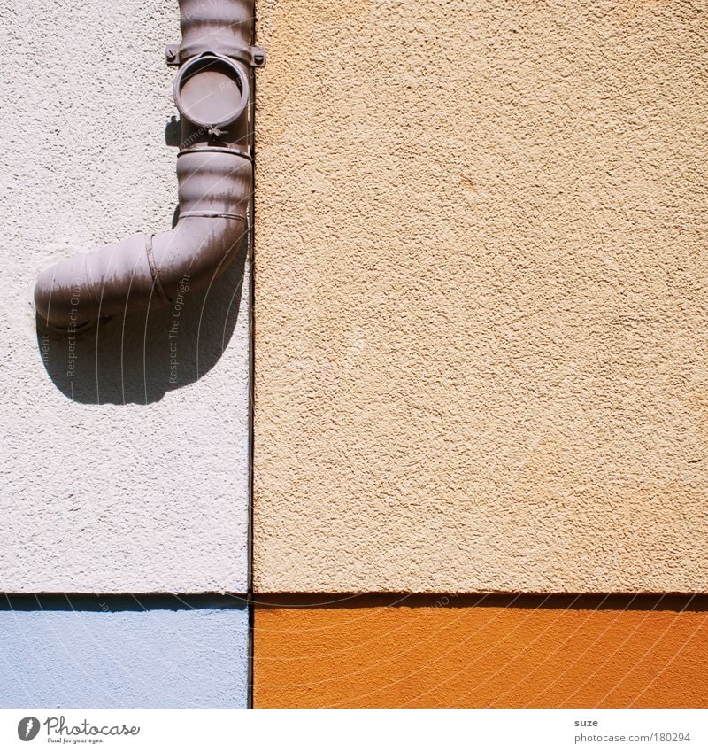 Das gemeine Rüsseltier Häusliches Leben Haus Gebäude Mauer Wand Fassade Dachrinne Zeichen Kreuz Linie authentisch graphisch Grafische Darstellung Teilung
