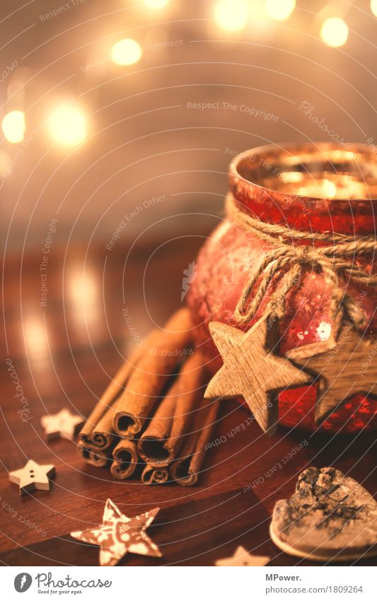 weihnachtsdeko Schleife Kitsch Weihnachten & Advent Holz Glas gold Dekoration & Verzierung Weihnachtsdekoration Stern (Symbol) Zimt Licht Warmes Licht Teelicht