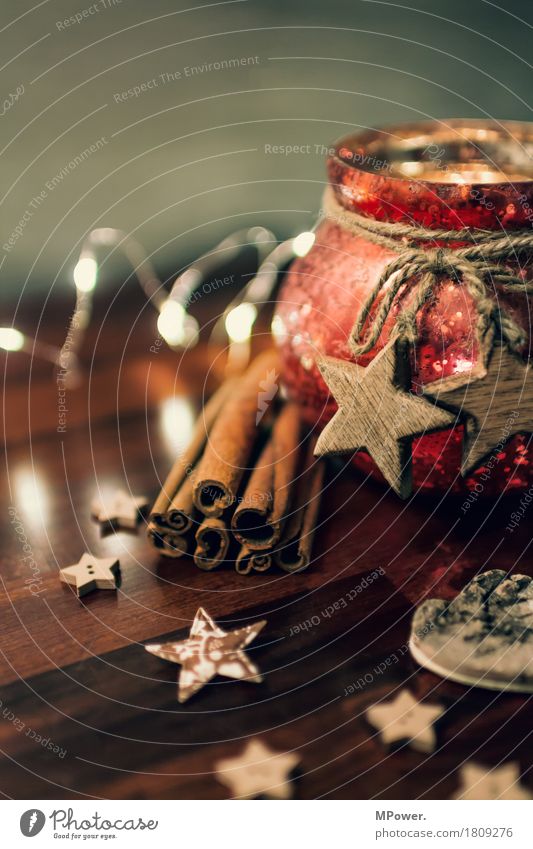 dekokrams Kamm Schleife Kitsch Weihnachten & Advent Holz Glas gold Dekoration & Verzierung Weihnachtsdekoration Stern (Symbol) Zimt Licht Warmes Licht Teelicht