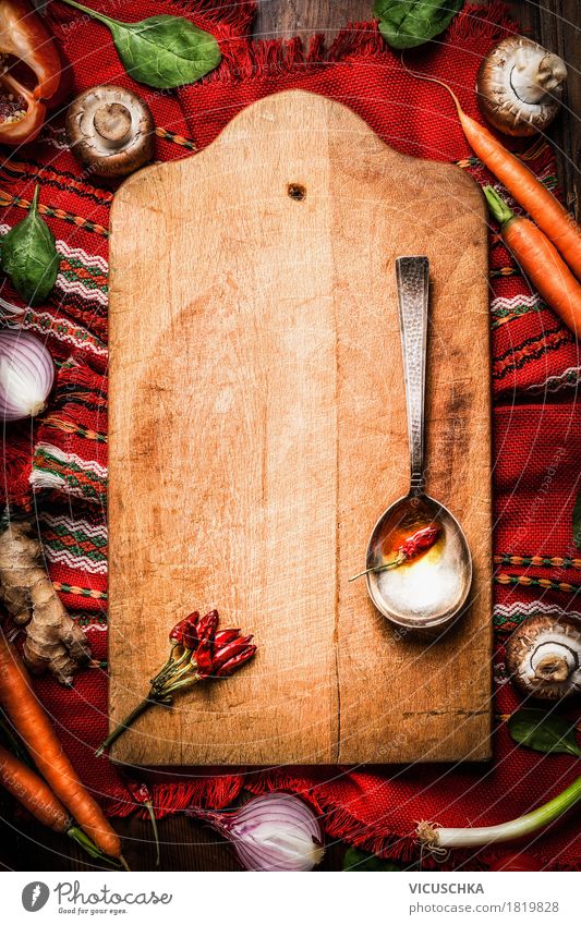Essen Hintergrund für traditionelle nationale Küche Lebensmittel Gemüse Kräuter & Gewürze Ernährung Geschirr Löffel Stil Design Party Restaurant Kochlöffel