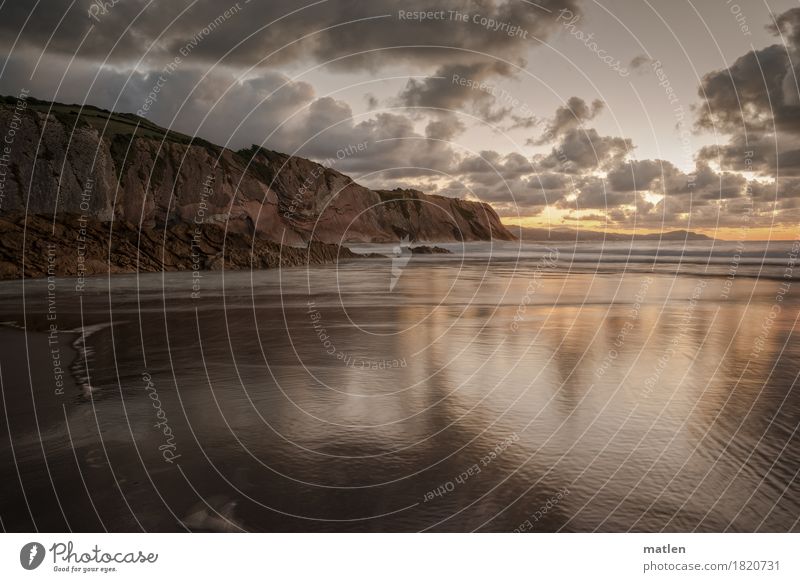 Mokka-Sahne Umwelt Natur Landschaft Sand Luft Wasser Himmel Wolken Horizont Sonnenaufgang Sonnenuntergang Klima Wetter Schönes Wetter Felsen Wellen Küste Strand