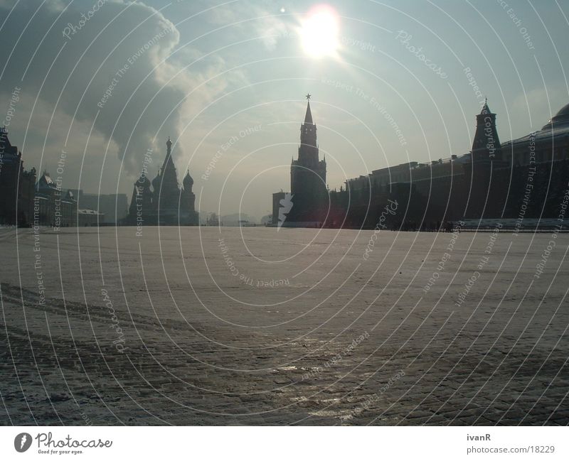 guten morgen moskau Moskau Roter Platz Morgen Wolken Europa Morgendämmerung Rauch