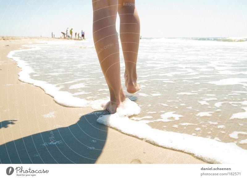 so ? Sonnenlicht Gegenlicht Rückansicht Ferien & Urlaub & Reisen Tourismus Sommer Sommerurlaub Strand Meer Mensch feminin Junge Frau Jugendliche Beine Fuß 1