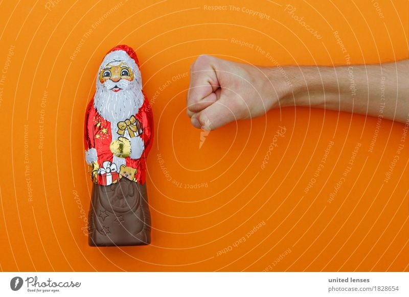 AKDR# Weihnachtsmuffel Kunst Kunstwerk ästhetisch Weihnachten & Advent Weihnachtsmann orange Schokolade Schokoladenbruch Konsum konsumgeil Vorfreude Faust