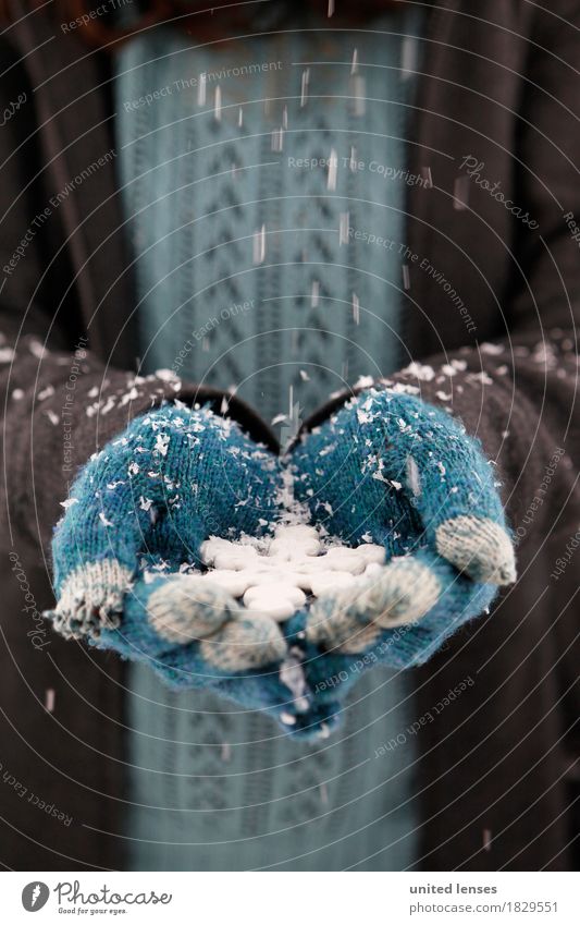 AKCGDR# Schnee draußen II Kunst Kunstwerk ästhetisch Handschuhe blau Winter Wintermantel Winterurlaub Winterstimmung winterfest Wintertag Schneefall