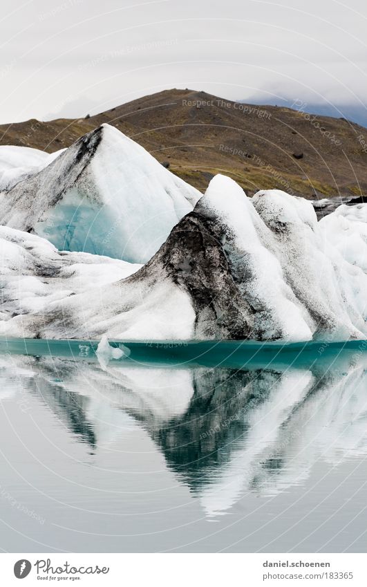 Eis, gespiegelt Textfreiraum oben Textfreiraum unten Umwelt Natur Landschaft Wasser Klima Klimawandel Gletscher Seeufer Fjord Einsamkeit einzigartig kalt