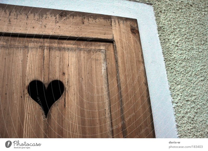 wooden heart Menschenleer Tor Fassade Tür Herz alt ästhetisch braun weiß grau Toilette Eingang Liebe Zuneigung Wand Holzwand Holzplatte Holzstruktur