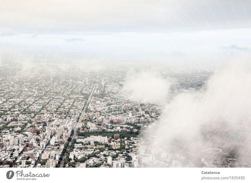Monoton(e) | Stadtplanung. Luftaufnahme mit Wolken der Stadt Montevideo Tourismus Ferne Reisefotografie Industrie Luftverkehr Flugzeug Familie & Verwandtschaft